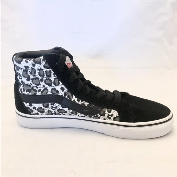 Vans SK8- Hi Slim Cheetah Print Suede Skate Shoes Black/ Grey M9/ W10.5 - Picture 7 of 13